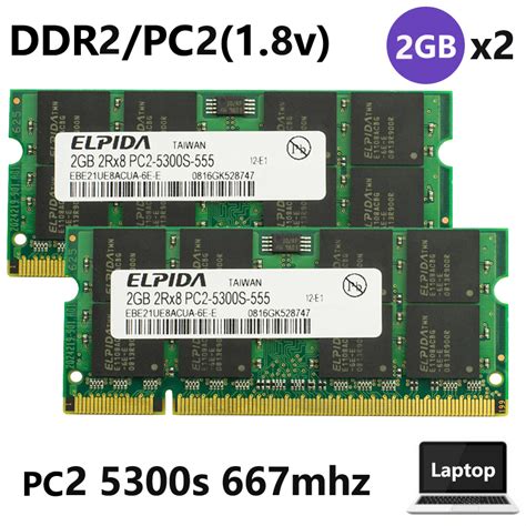 Elpida แรมหน่วยความจํา 2gb 4gb Pc2 5300s Pc2 6400s Ddr2 667mhz 800mhz