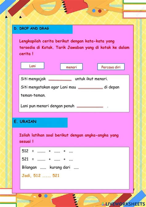 Kalimat Ajakan Dan Membandingkan Bilangan Worksheet Live Worksheets