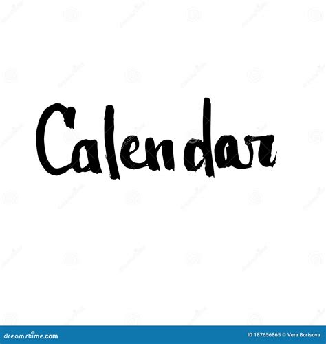 Handwritten Vector Word Calendar Stock Vector Illustration Of