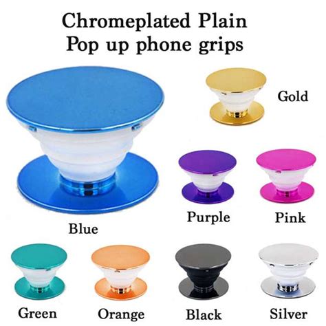 Bulk Cheap Plain Blank Electroplated Pop Up Phone Holder Grip Sockets