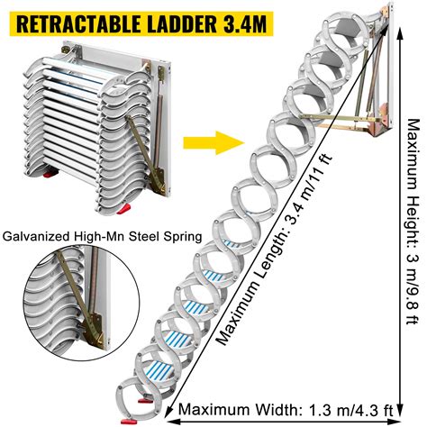 Buy Vevor Attic Steps Pull Down Steps Attic Stairs Alloy Attic