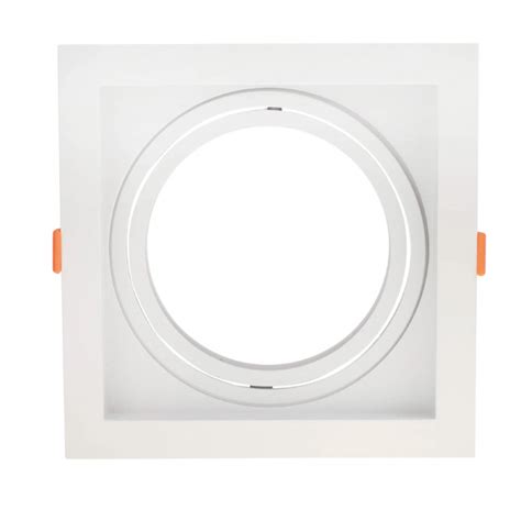 Spot De Embutir Conecta Recuado Quadrado AR111 17x17x4 3cm ABS Branco