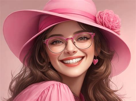 Premium Ai Image Beautiful Girl Wearing Glasses And Hat Generated By Ai