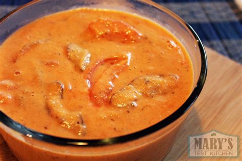 Five Minute Creamy Shiitake Tomato Soup Marys Test Kitchen