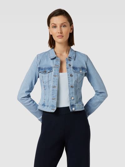 Vero Moda Outdoor Cropped Jeansjacke Mit Umlegekragen Modell LUNA