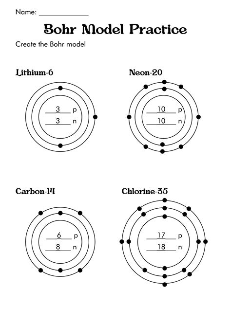 Bohr Model Diagrams Answers Bohr Model Diagrams Worksheet An