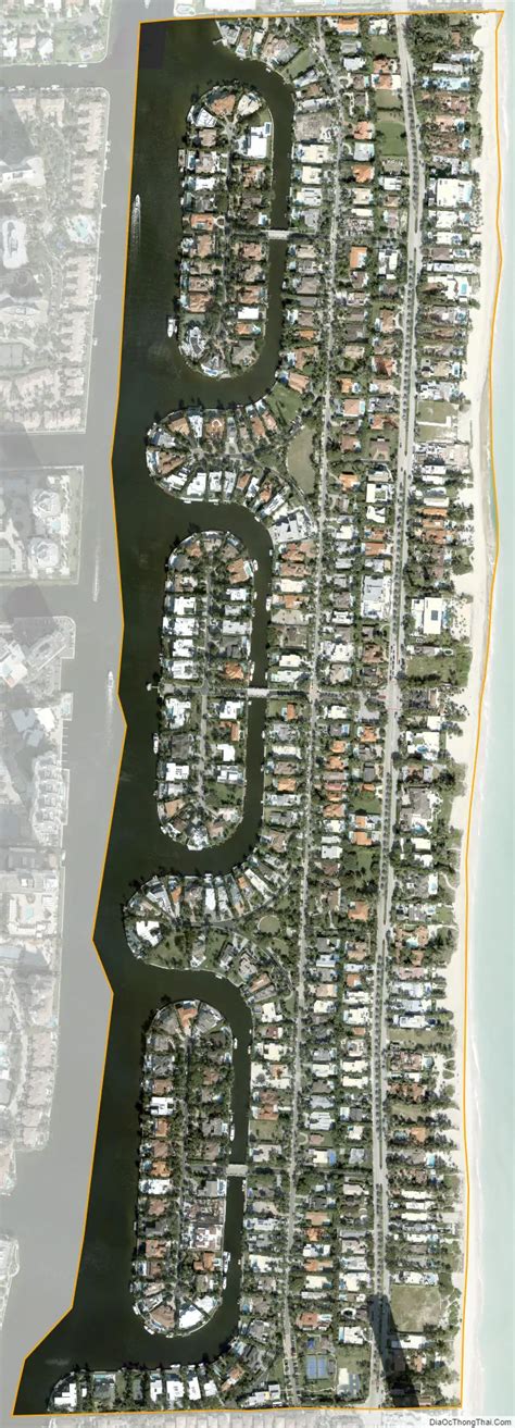 Map of Golden Beach town, Florida - Thong Thai Real