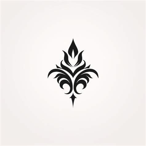 luxury black leaf pattern ornamental design  white background