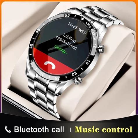 Compre Lige 2021 Novo Relógio Inteligente De Negócios Bluetooth Chama Smartwatch Men Mulheres