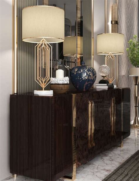 Casa Padrino Luxury Art Deco Sideboard Dark Brown High Gloss Gold