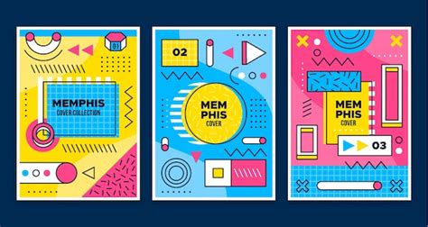 Free Vector Memphis Design Cover Collection