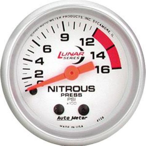 Autometer Lunar Nitrous tryckmätare 0 1600 PSI 52 mm