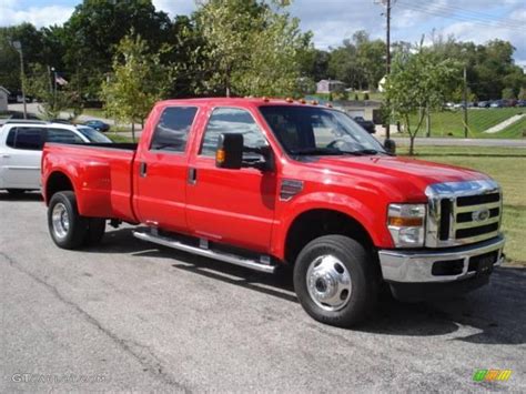 2008 Bright Red Ford F350 Super Duty Xlt Crew Cab 4x4 Dually 19086421