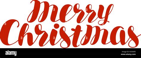 Merry Christmas Text Xmas Holiday Symbol Hand Lettering