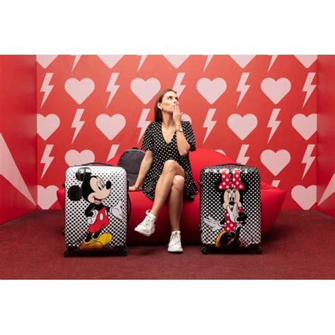 Maleta Cabina Spinner 4 Ruedas Minnie Polka Dot Disney Azul Y Mora