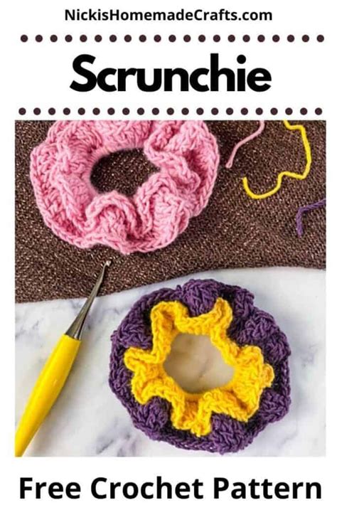 Easy Free Layered Crochet Scrunchie Pattern Nicki S Homemade Crafts