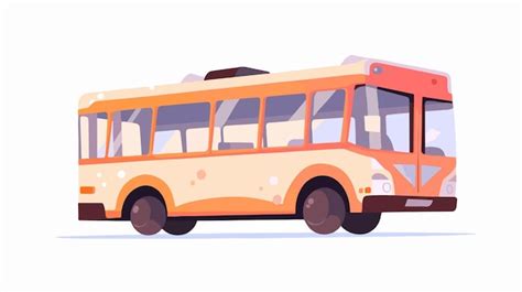 Un dessin animé d un bus avec un toit rouge Vecteur Premium généré à