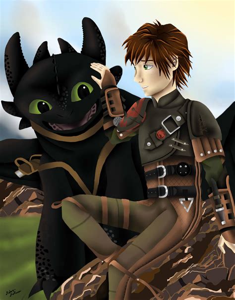 Hiccup And Toothless By Midori Mokuzai On Deviantart