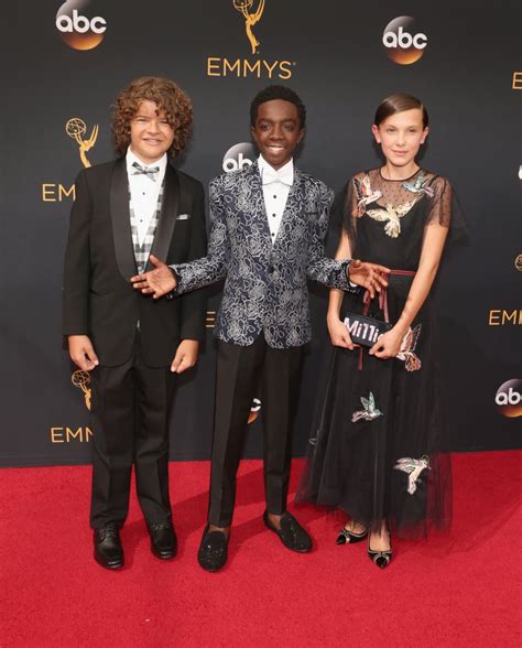 Gaten Matarazzo Caleb Mclaughlin And Millie Bobby Brown Emmys Red