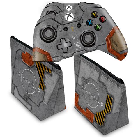 KIT Capa Case E Skin Xbox One Fat Controle Starfield Pop Arte Skins