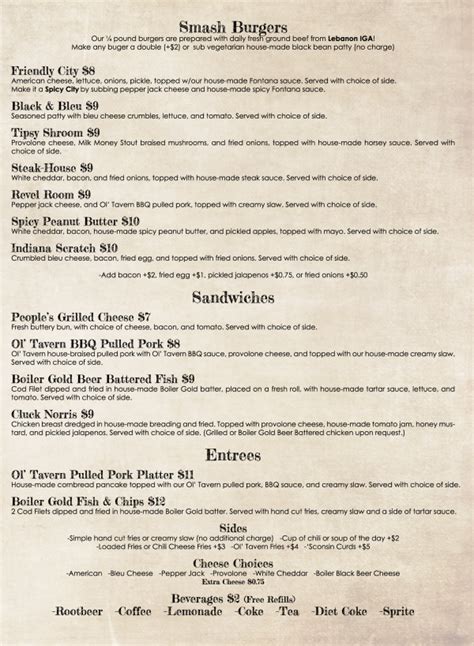 Revel Room Menu Image Right – People Brew