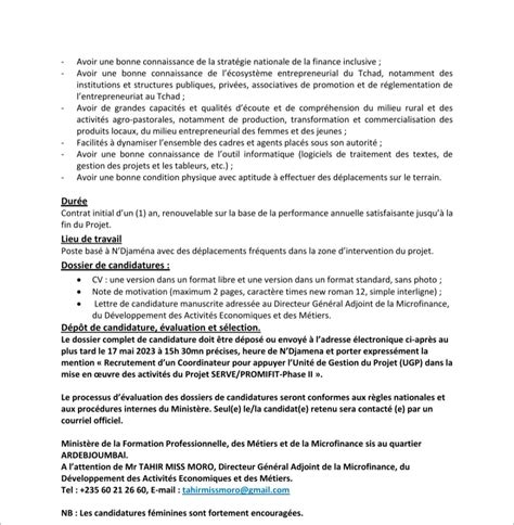 Avis De Recrutements Le Projet SERVE PROMIFIT Recrute Un E