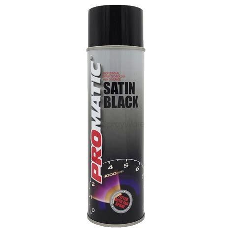 Promatic Satin Black Aerosol Topcoat Spray 500ml SprayWare