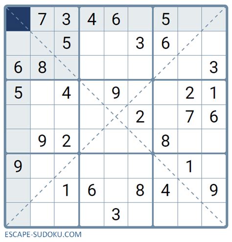 Sudoku X (Diagonal) — Play online with Escape Sudoku