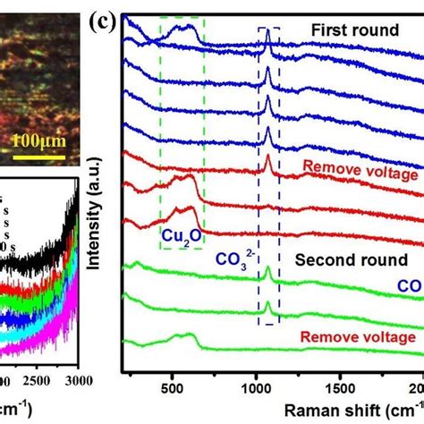 A Microscopic Image Of Ci Io In Situ Raman Spectra Of B Ci And