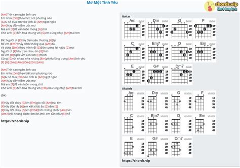 Chord Mơ Một Tình Yêu Tab Song Lyric Sheet Guitar Ukulele Chords Vip