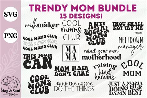 Trendy Mom Svg For Cutting Machines