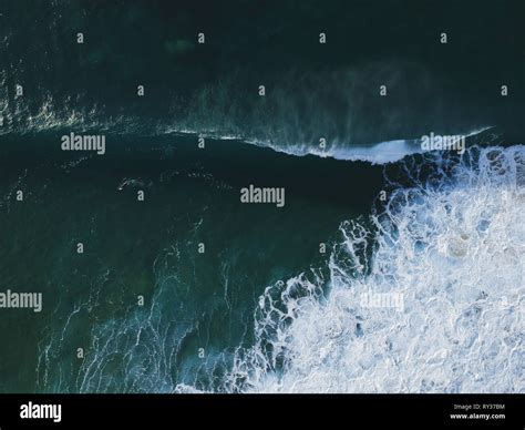 Aerial view of huge ocean wave. Drone Photo Stock Photo - Alamy