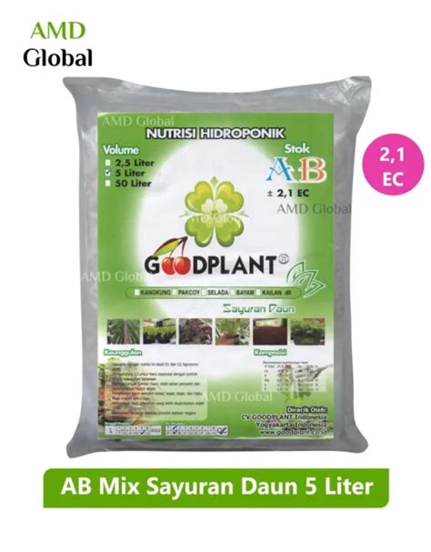 AB Mix Nutrisi Hidroponik Sayuran Daun Goodplant 5 Liter Lazada Indonesia