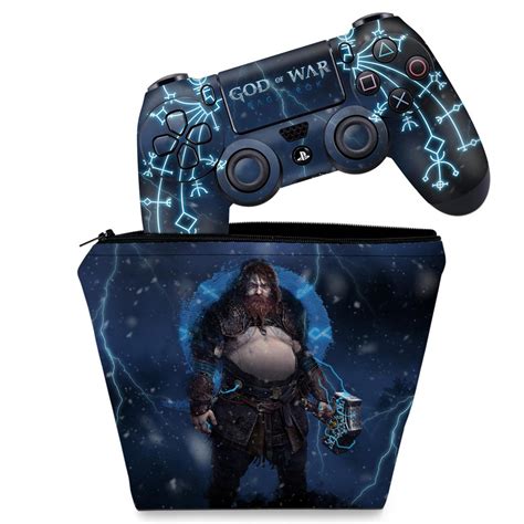 Capa Case E Skin Adesivo Ps Controle God Of War Ragnarok B Submarino