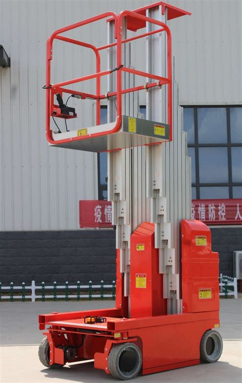 12 Meters Driveable Self Propelled Vertical Mast Lifts Scissor Lift