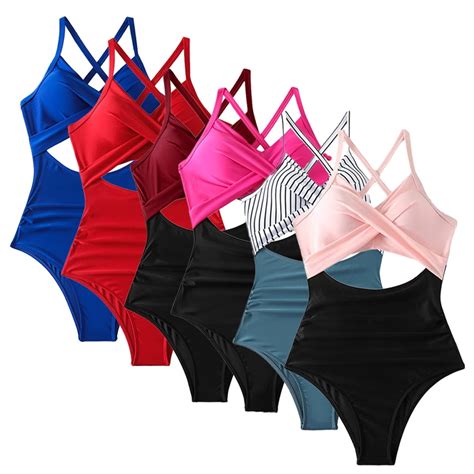 Haoyunl Women S One Piece Bikini Swimsuits Girls Slimming Swimwear Plus