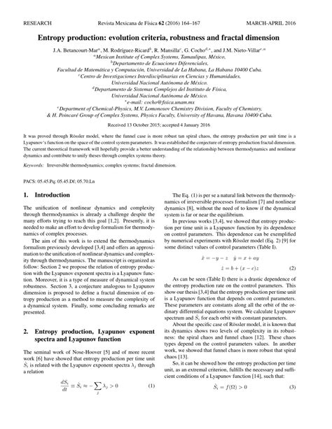 Pdf Entropy Production Evolution Criteria Robustness And Fractal