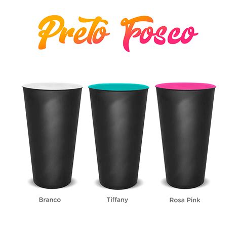 Copo Acrílico Personalizado Twister 400ml Preto Fosco Dm e Shop Tudo