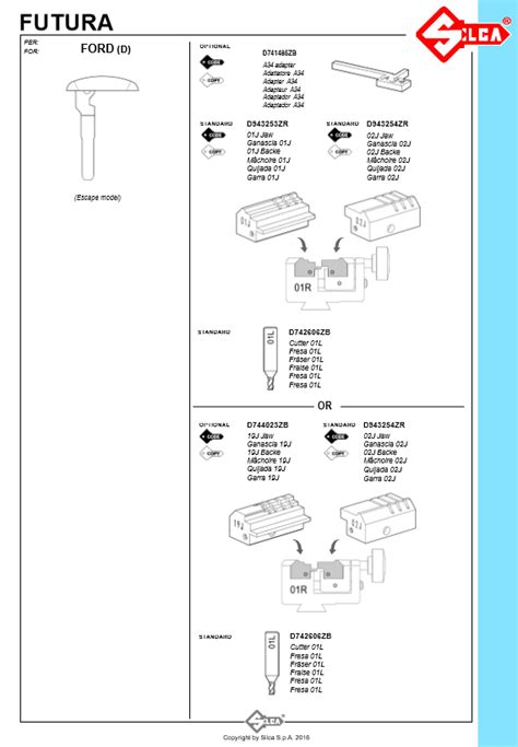 Silca Futura A Ford Part Key Cutting Mac Accessories Silca