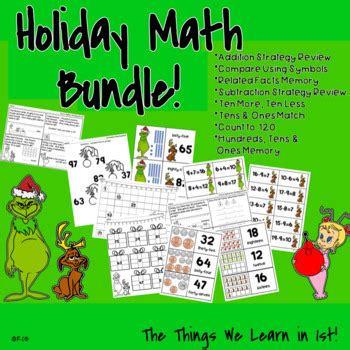 Grinch Math Activities! Place Value & Addition & Subtraction Review!!