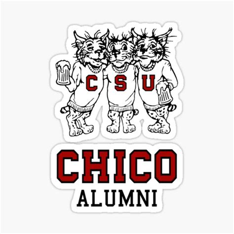 Pegatina Chico State Alumni Vintage Drinking Wildcats Logo De La