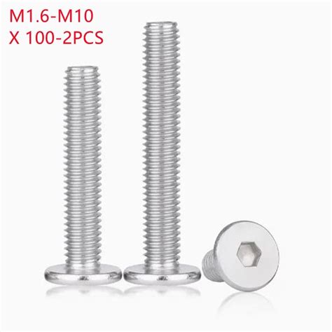 10 50pcs Cm M1 6 M2 M2 5 M3 M4 M5 M6 M8 304 Stainless Steel Hex Socket