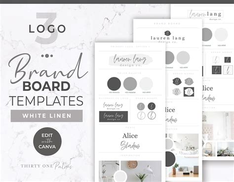 Brand Board Templates Logos for Canva Branding Board, Canva Templates ...