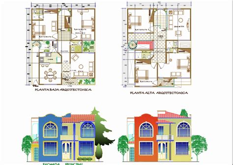 Casa Habitación En Autocad Descargar Cad Gratis 71394 Kb Bibliocad