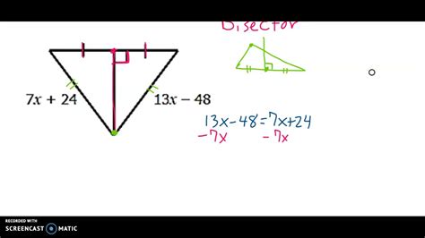 Perpendicular Bisector Of An Isosceles Triangle Youtube