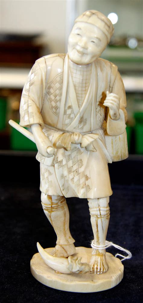 Bonhams Two Japanese Carved Ivory Figures Meiji Period Meiji Period