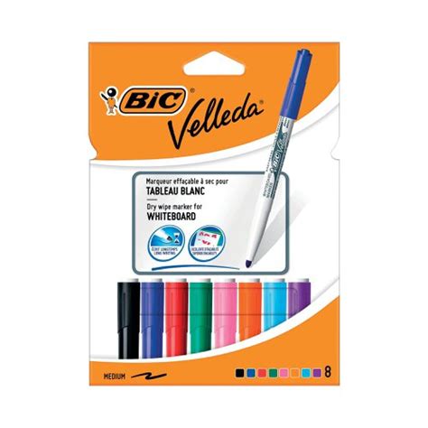 Bic Velleda 1741 Drywipe Marker Assorted Pack Of 8 1199001748