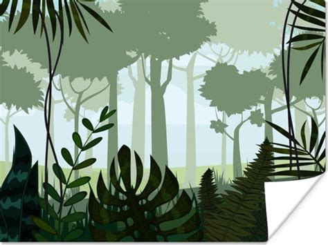 Poster Jungle Planten Tropisch Jongen Meisje Kinderen 80x60