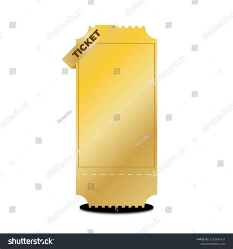 Golden Ticket Template Blank Realistic 3d Stock Vector (Royalty Free ...