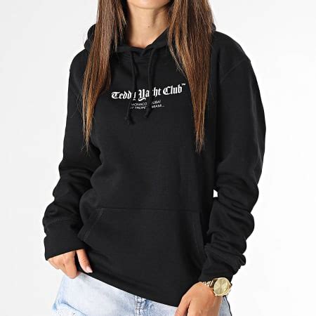 Teddy Yacht Club Sweat Capuche Femme Art Series Noir